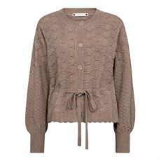 CO`COUTURE CARDIGAN, ROWCC POINTELLE TIE CARDIGAN, CHAMPAGNE